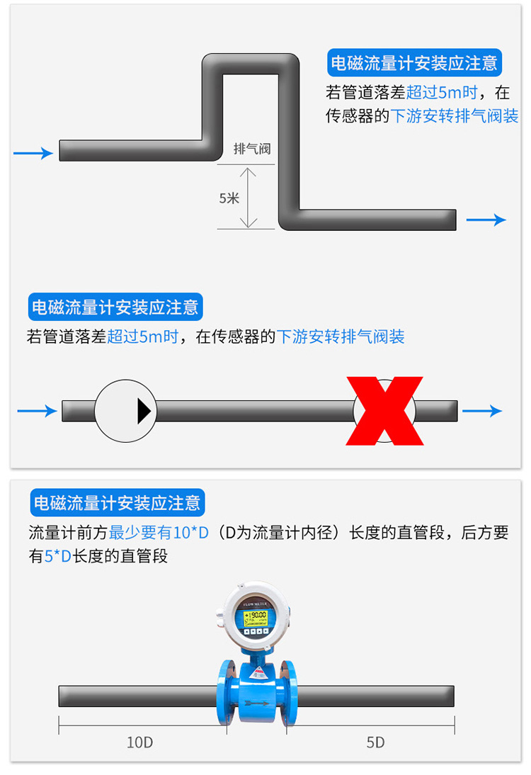 大口徑液體流量計(jì)安裝注意事項(xiàng)