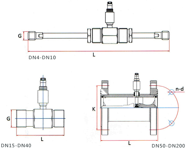 空調(diào)循環(huán)水流量計傳感器外形圖